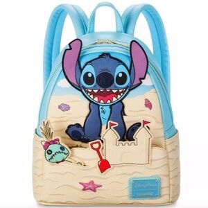Disney Parks Loungefly Stitch & Scrump Beach Day Sand Castle